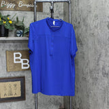 Under Armour Mens Heat Gear Loose Knit Short Sleeve Henley Shirt Royal Blue 3XL