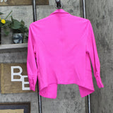 Bar III Womens Petite 3/4-Sleeve Shawl-Collar Blazer Jacket Pinkadelic Pink PS