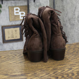 Universal Thread Patsy Tall Fringe Western Boots Cowgirl Chocolate Brown 8.5M