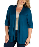 24seven Comfort Apparel Women's Plus Size Open Front Cardigan P020309