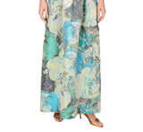 Aidan Mattox by Adrianna Papell Floral Jacquard Pleated Gown Dress Blue Multi 10