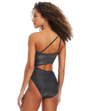 Bar III Womens Shimmer Core One-Piece Swimsuit MBSS25255 Black Shimmer M