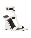 Guess Womens Bacio Wedge Dress Sandals GWBACIO3 White 8M