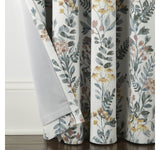 Linden Street Blackout Single Curtain Panel Multi Floral Green Blue 50x108
