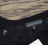 Almost Famous Juniors Cap-Sleeve High-Low Utility Tunic Black M