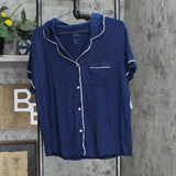 Stars Above Beautifully Soft Short Sleeve Notch Collar Top and Shorts Pajama Set