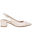 Giani Bernini Memory Foam Block Heel Slingback Pumps Bisque Croco Off White 8.5M