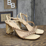 A New Day Women's Mirabel Strappy Heels 89530584 Beige Brown 10M