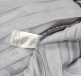 Betsy & Adam Ruched 3/4 Sleeve Pleated Ombre Skirt Dress Gown Black / Silver 8