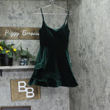 B. Darlin Juniors Sleeveless Velvet A-Line Dress 196Y104 Hunter Green 9/10