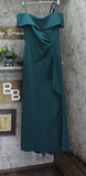 Xscape Womens Plus Size Long Scuba Off-The-Shoulder Dress Gown Hunter Green 16W