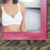 Carole Hochman 2-Pack Comfort Bra Wire Free Molded Cups Micro Gray / Cloud M