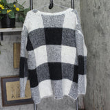 Woolrich X TGT Check Button Down V Neck Relaxed Cardigan Black / White XL