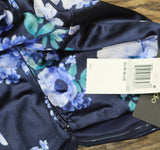 City Studios Womens Printed Off-The-Shoulder Dress Gown 5126AH9AT3 Navy Blue 12