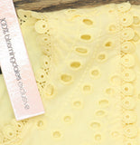 Aqua Womens Crop Cotton Eyelet Sleeveless Top AQ9704 Butter Yellow XL
