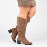 Journee Collection Womens Aneil Slouch Boot with Slouchy Vegan Suede Gray 7.5M