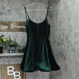 B. Darlin Juniors Sleeveless Velvet A-Line Dress 196Y104 Hunter Green 7/8