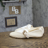 DV Dolce Vita Womens Woven Mulaney Strap Ballet Flat Ivory Off White 8.5M