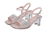 Kenneth Cole Reaction Girls Cinderella Shine Block Heel Sandals Blush Pink 12