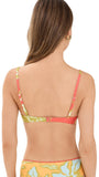 Solid & Striped Womens The Daphne Bikini Swim Top Hibiscus Print Green Multi S