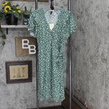 Universal Thread Women's Floral Print Short Sleeve Ruffle Wrap Dress 78324730