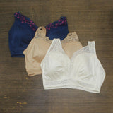 Rhonda Shear Womens LOT OF 3 "Betty" Pin-Up Bra with Pads Darks Blue 2X