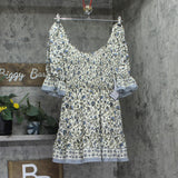 B. Darlin Juniors Floral-Print Smocked Dress T20AK46 Ivy Dust Blue Multi 5/6