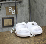 Shade & Shore Womens Neida EVA Two Band Footbed Slide Sandals 86509395 White 11M