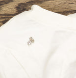 A New Day Embellished Rhinestone Sequin Short Sleeve Mini Shirt Dress White S