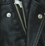 Universal Thread Faux Leather Full Zip Snap Closure Bomber Jacket Black M