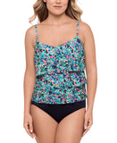 Swim Solutions Ruffle-Tiered Tankini Swim Top Picasso Terrazzo Blue Multi 8