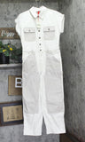 Woolrich X TGT Short Sleeve Western Denim Jumpsuit 94611508 Cream Off White 4