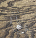 Lotus Petal Crystal Pendant Necklace Silver Gray / Clear 15.5" + 2.5"