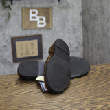 Universal Thread Flats with Ankle Strap and Memory Foam Leopard Dark Brown 7M