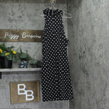RACHEL Rachel Roy Harland Printed Halter Knit Dress Black / White Polka Dot XL