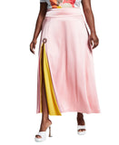 Bar III x Goo Goo with Front Slit and Colorblocked Detail Pink / Yellow 24W