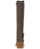 Style & Co. Womens Uticaa Belt Heel Boots Dark Taupe Microsuede Brown 7M