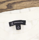 INC International Concepts Womens Novelty Stitch Halter Top Washed White M