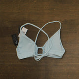 Volcom Juniors Pucker up Cross-Back Halter Bikini Top O1012510 Cloud Blue L