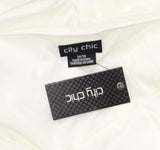 City Chic Trendy Plus Size Unwrapped Self Tie V-neck Camisole Top Ivory White 18