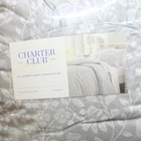 Charter Club Damask Flannel 3-Piece  Comforter Set Gray Combo Full / Queen