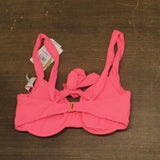 Becca Womens Shirred Underwire Bikini Top Swim 853557 Coral Reef Pink D