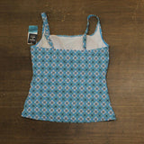 Swim Solutions Printed Tummy-Control Tile Tankini Swim Top Tile Together Blue 16