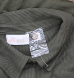 Belle By Kim Gravel Knit Jersey Button-Front Collared Shirt Tea Leaf Green 1X