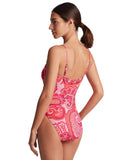 Lauren Ralph Lauren Womens Printed One-Piece Swimsuit Provence Paisley Pink 12