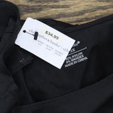 Cj Banks Womens Plus Size Scoop Neck Nylon Stretch Blouse Shirt Top Black 3X