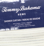 Tommy Bahama Shower Curtain Hook Holes Bathroom Beige Brown 72 in. x 72 in.