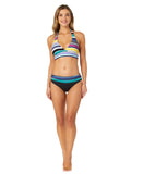 Anne Cole Barcode Stripe Halter Bikini Top Anne Cole Barcode Stripe Blue Multi L