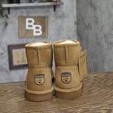 Bearpaw Alyssa Suede Water-Repellent Wool-Lined Ankle Boots Hickory Brown 10M