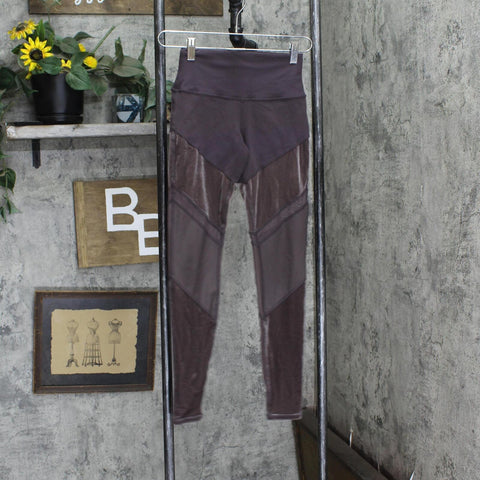 Alo Womens Mixed Media Crushed Velvet Leggings 166f50022bc2b3 Dark Purple XS